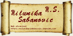 Milunika Šabanović vizit kartica